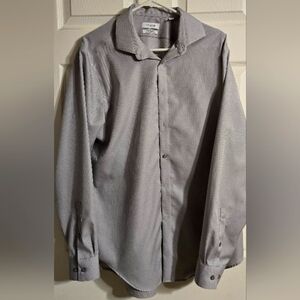 Calvin Klein long sleeve shirt, light gray, size 17, 34/35 XL